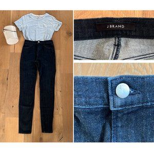 J Brand High Waisted Skinny Jeans - Resolute Dark Blue Jeans - Size 26